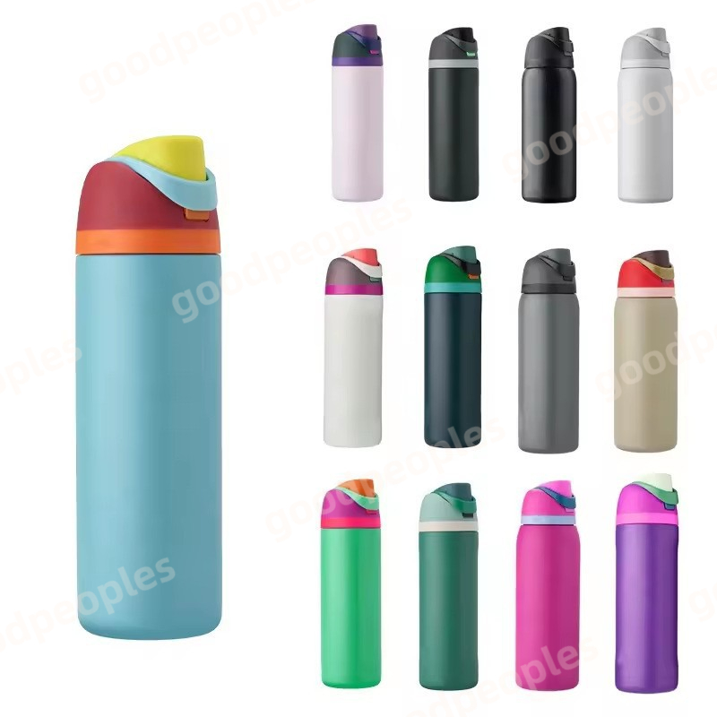 OWALA Large Capacity Stainless Steel Double Layer Insulated Cup Outdoor Sports Water Bottle Bounce Portable Handheld Water Cup Fruit Cup