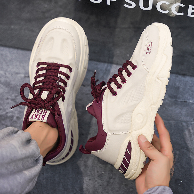 Spring Autumn New Men's Low Cut Thick Soled Versatile Casual Sports Shoes