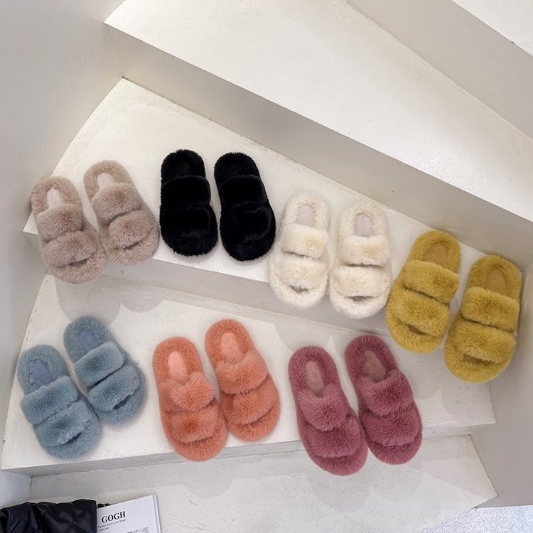 free shipping cotton slippers designer shoes new fur slippers autumn winter indoor household cotton slippers for warmth thick bottom plush slippers sa