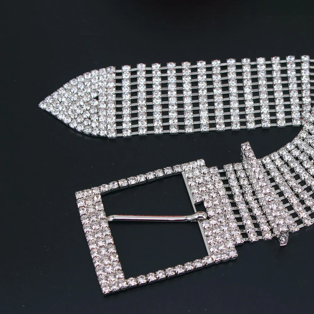 Handmade Fashion Women Belt Sequins Corset Belt Ladies Waist Charm Accessory Size Gold Full Rhinestone Diamante 241024