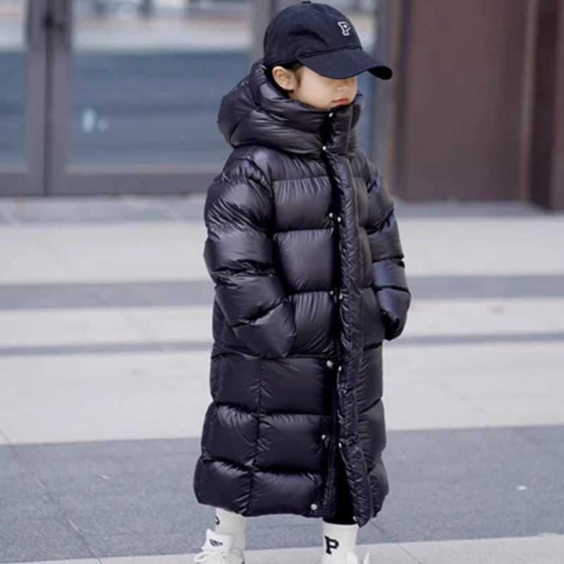 Girls Down Coat Jacket CottonWindbreak Outwear 2023 Black Warm Thicken Velvet Winter Skiwear Plus Size Childrens ClothingXJ241021