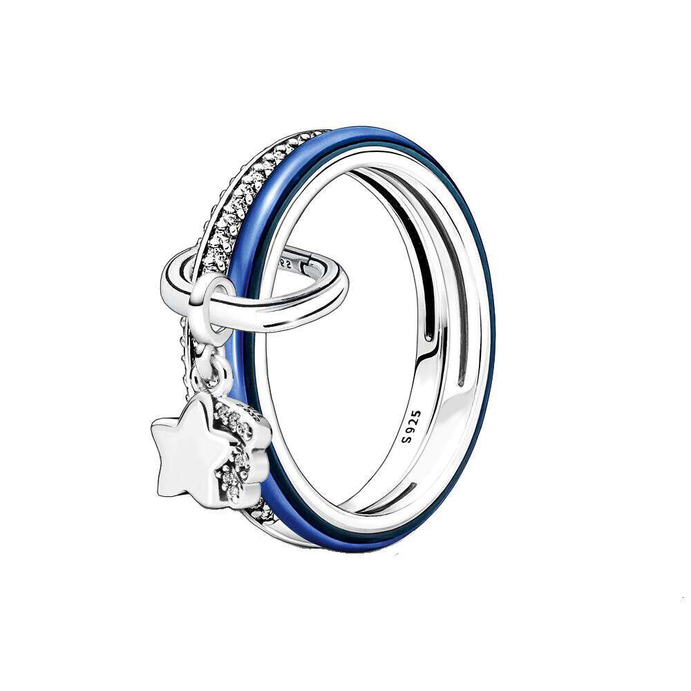 925 Sterling Silver Sparking Pan ME Pave Moon Power Pearl Clear Zircon CZ Tiara Rings For Women Anniversar Wedding Jewelry