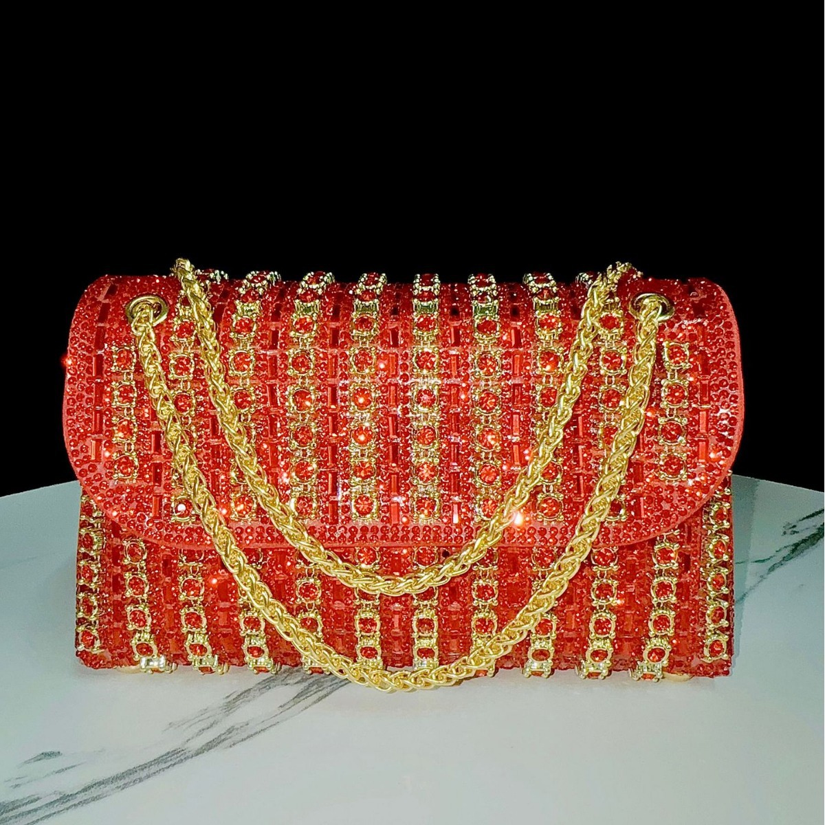 Women Handbag Crysta Daimond Shoulder Bag Black Silver Ladies Crossbody Bag Clutch Purse Evening Banquet Bag