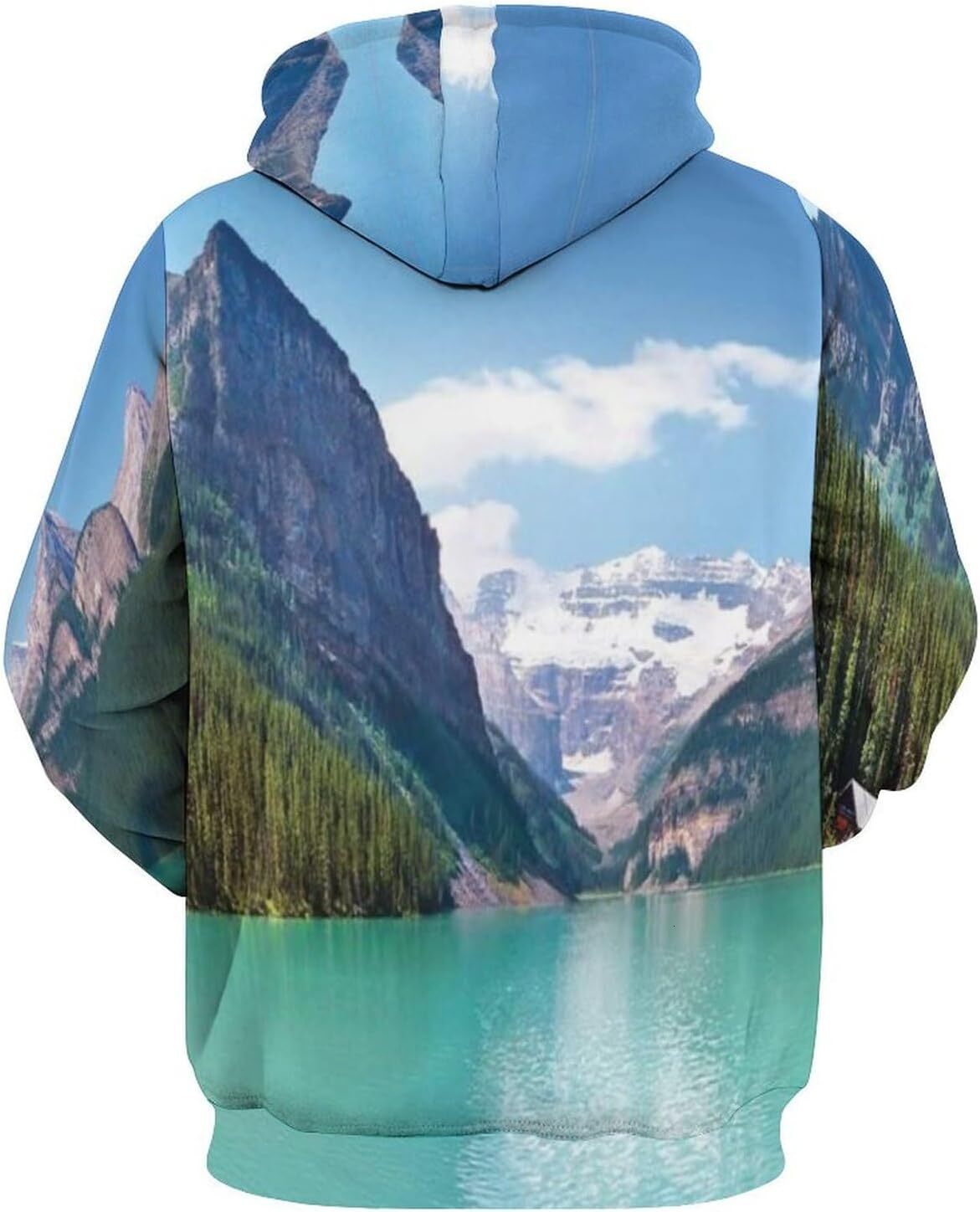 Hoodie for Mens Womens Mens Unisex Novelty Hoodies Mountain and Lake Panorama Banff National Park Alberta Canada Fashion Hip Hop