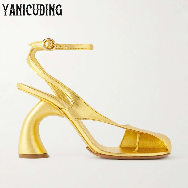 Sandals Strange Heel Ankle Strap Split Toe Summer High Heels Fashion Multicolor Customizable Comfortable Tabi For Women