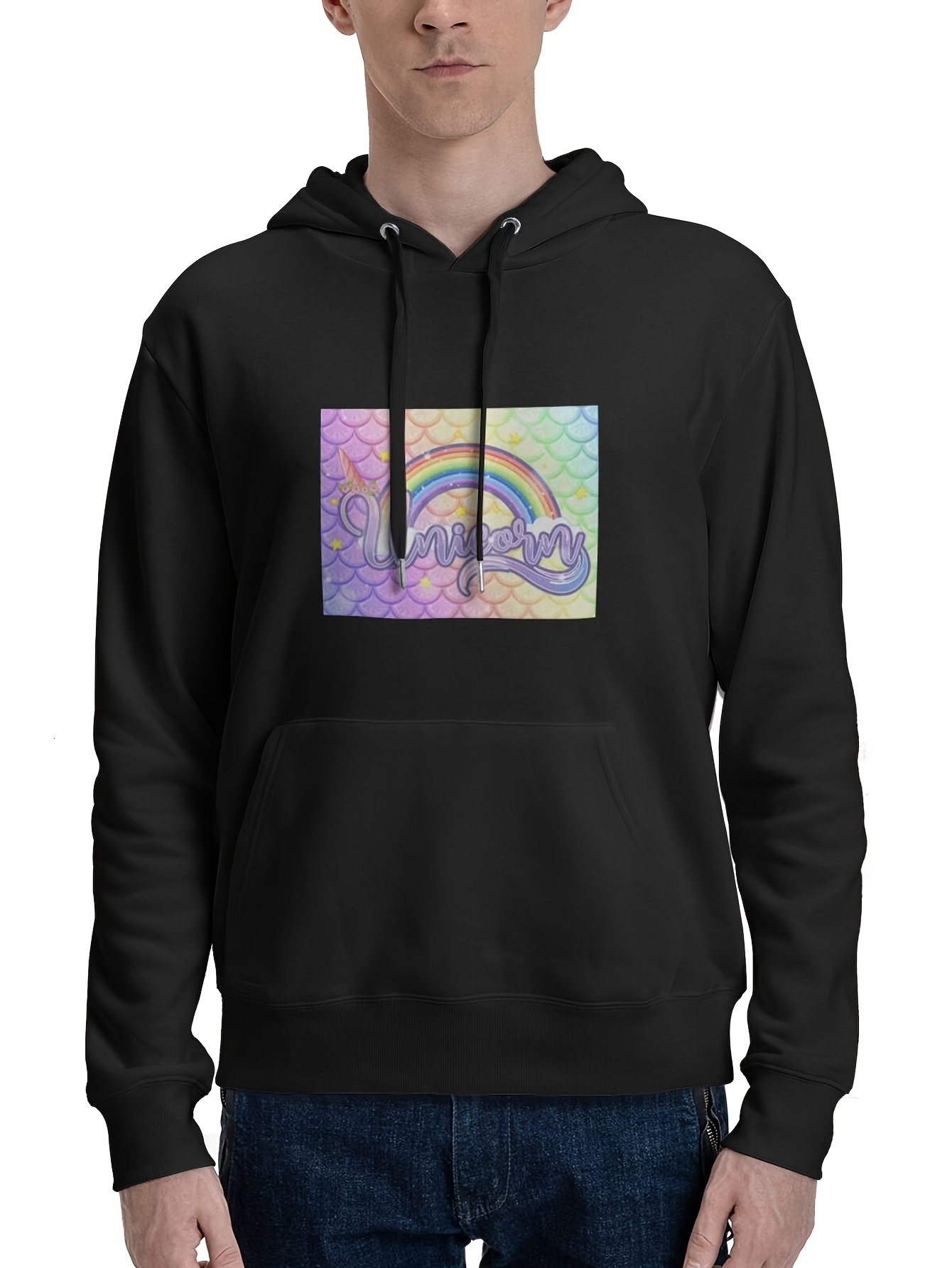 Custom Hoodies For Men, Custom Zip Up Hoodies Design Your Own Image/Text/Photo/Picture Front And Back Black