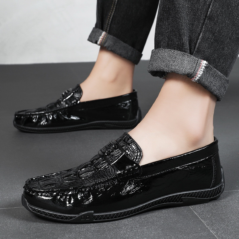 New White Leather Casual Brand Black Formal Dress Designer Men Loafers Breathable Slip on Driving Shoes