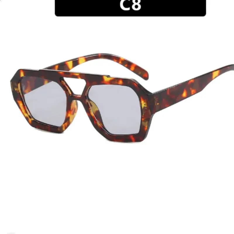 Cross Border European and American Double Beam Irregular Sunglasses 2023 Retro Personalized on the Intern 241021