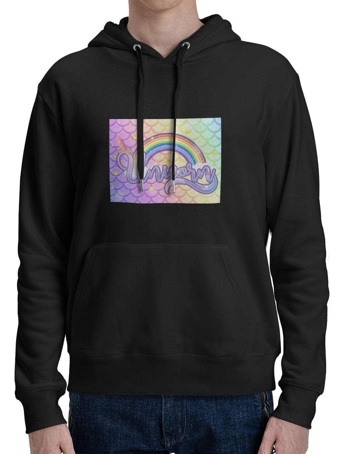 Custom Hoodies For Men, Custom Zip Up Hoodies Design Your Own Image/Text/Photo/Picture Front And Back Black