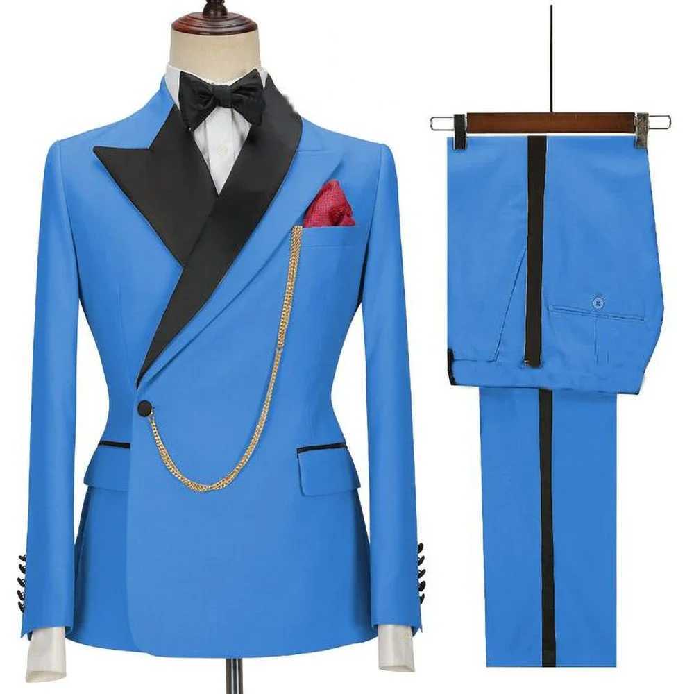 Latest Design Yellow Men Suits Peaked Lapel One Button Casual Slim Male Suit Business Wedding Groom Elegant 2 Piece Blazer Pants X250704