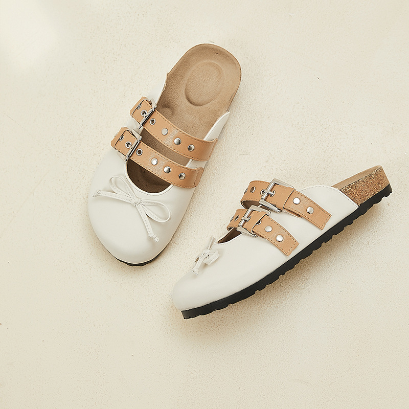 Women's New Thick Bottom Baotou Buckle Hollow Sandals Casual Comfortable Wear-Resistant Soft Sole Slippers