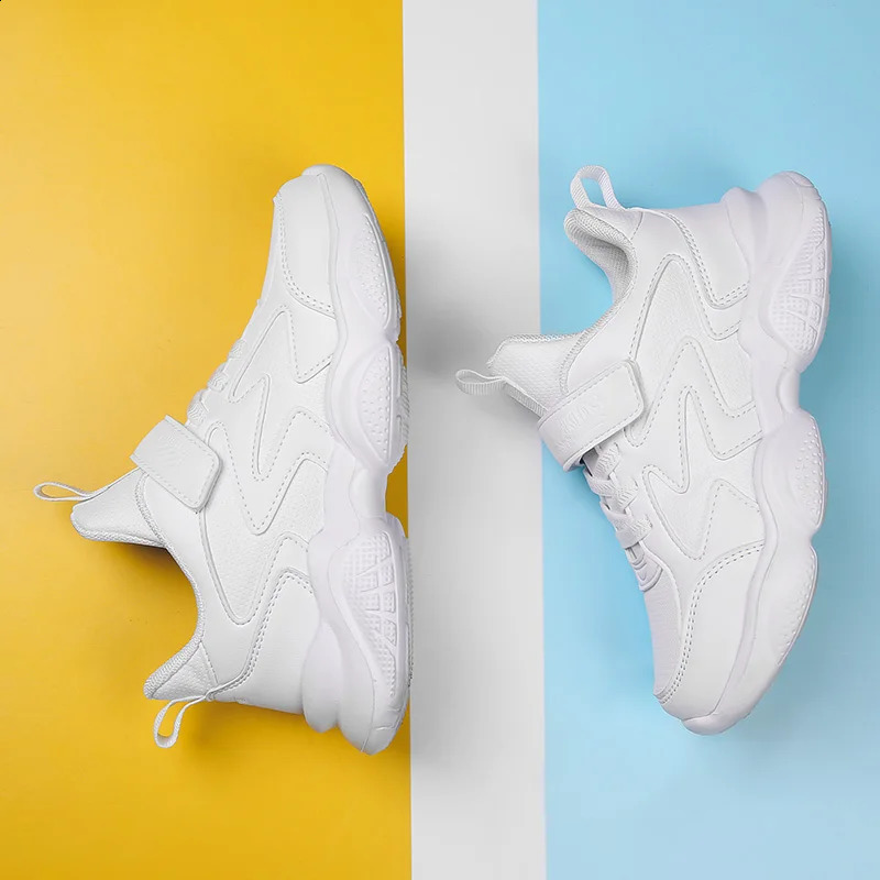 Childrens white casual short chubby compact fashionable fully matched childrens training boys and girls sports shoes running 27-40 241021 XJ260303