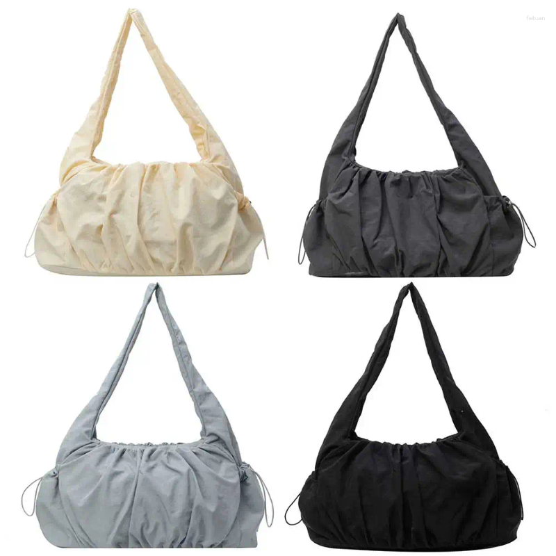 2025 NEW Drawstring Women Soft Armpit Bag Large Capacity Cloud Pleated Shoulder Chic Hobo Solid Color Multi-pockets For Outdoor Travel zhanyishengli