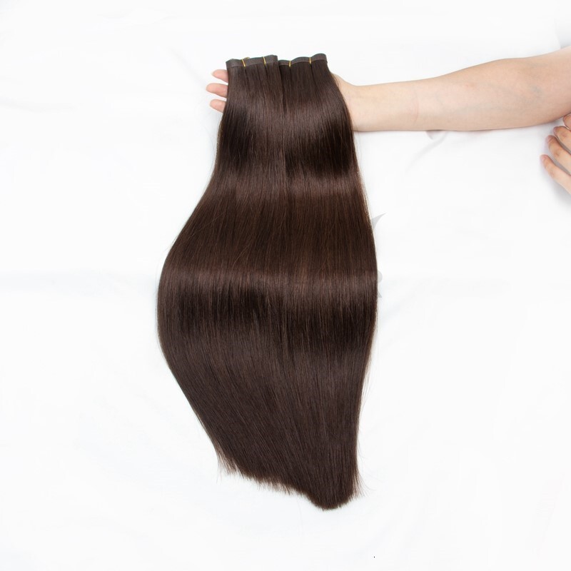 Injected In Invisible Long Tape PU Weft Human Bundles Natural Hair Extensions 12-22 Inch Thick Ends