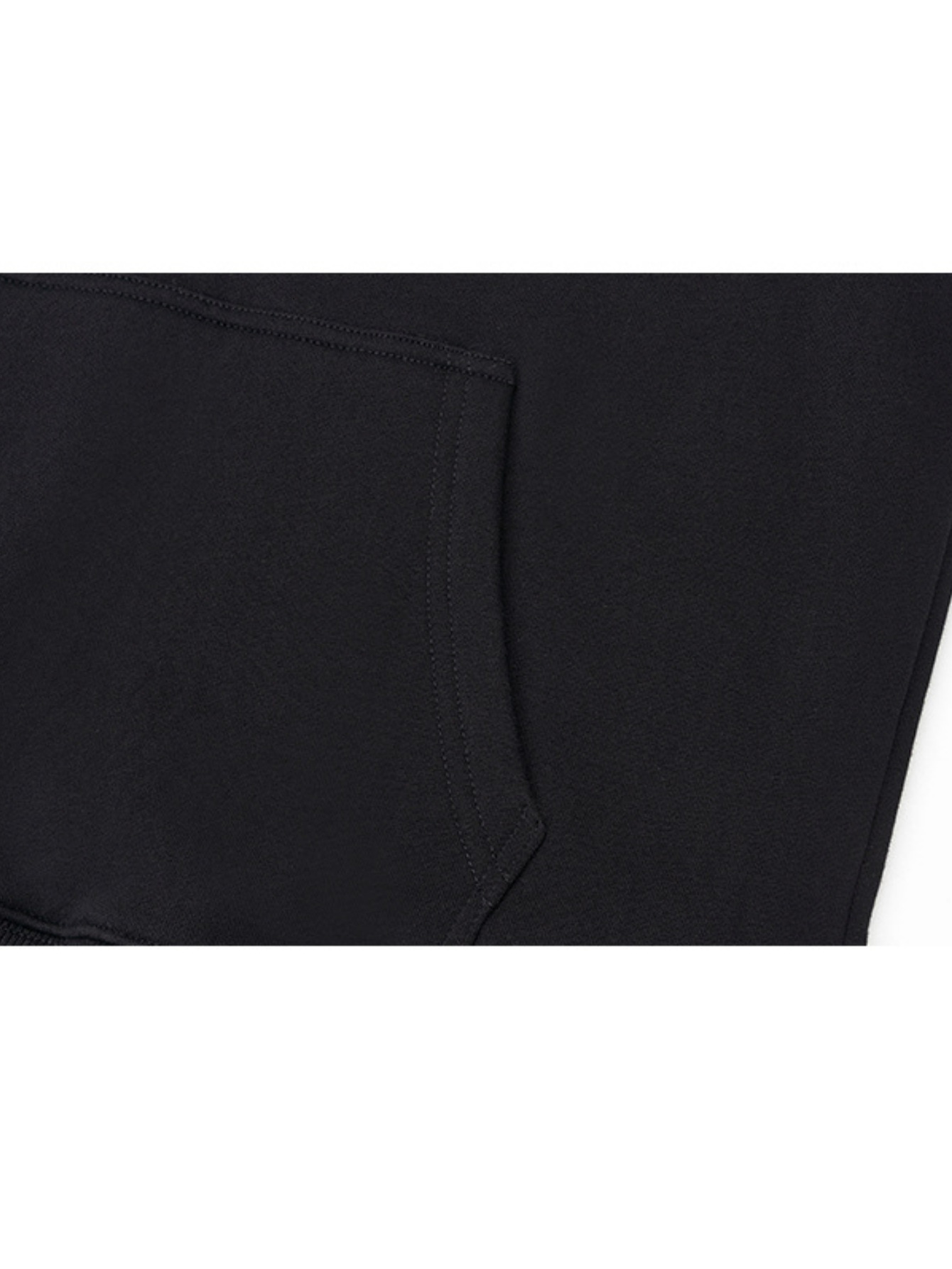 Black. Men's clothing. Outdoor clothes. Hooded black hoodie warm, 270g. Encounter cartoon trendy street figure pattern. A great gift choice