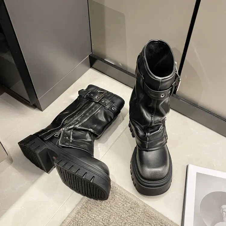 New NEW Autumn Winter Flats Heel Women Hot Long High Quality Leather Ladies Knight Casual Knee-High Boots