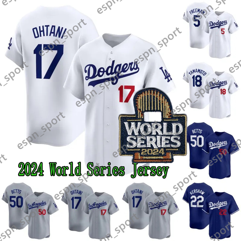 2024 World Series 17 Ohtani Shohei Baseball Jerseys Dodger Mookie Betts Freddie Freeman Enrique Hernandez Taylor Max Muncy James Outman Yamamoto Will Smith