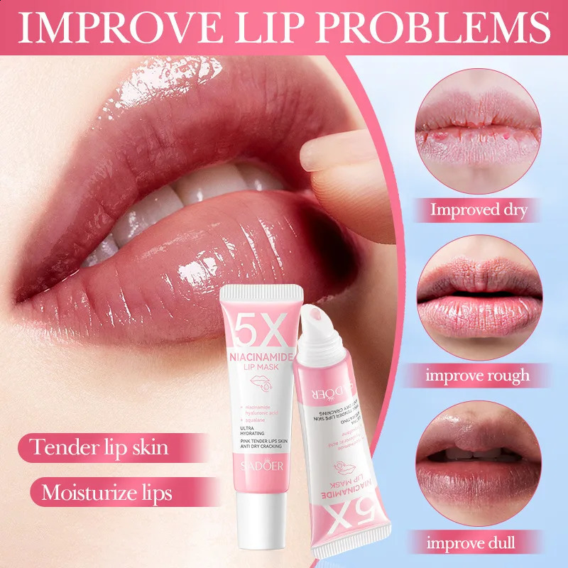 Remove dark lipstick whitening melanin facial mask gloss exfoliating lipstick pink treatment reduce lip line improve dry and moisturizing 241021