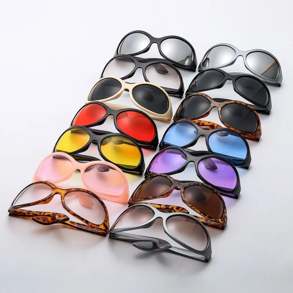 Unique irregular hip-hop oversized sunglasses for men cool sports sunglasses Y2K retro gothic sun visors 241022