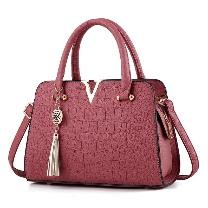 Designer Crocodile Pattern For Women 2024 New Elegant Middle Aged Mom Fashion Women's Bag Handbag Trendy Small Capacity V-bag