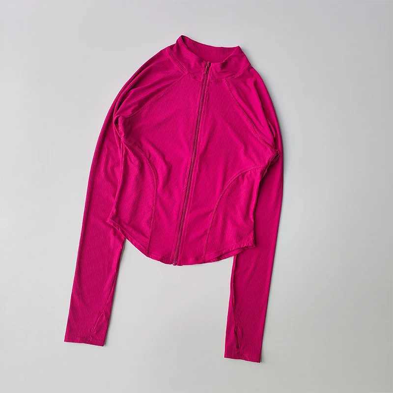 Ultra thin fitness sports jacket quick drying elastic yoga fitness womens outdoor top running zipper quick drying autumn clothing W250326