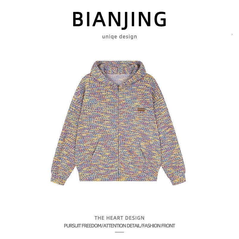 shanshi men hoodie christmas American style color dot cardigan hooded sweatshirt men's hoodie women's hoodie trendy brand loose couple casua