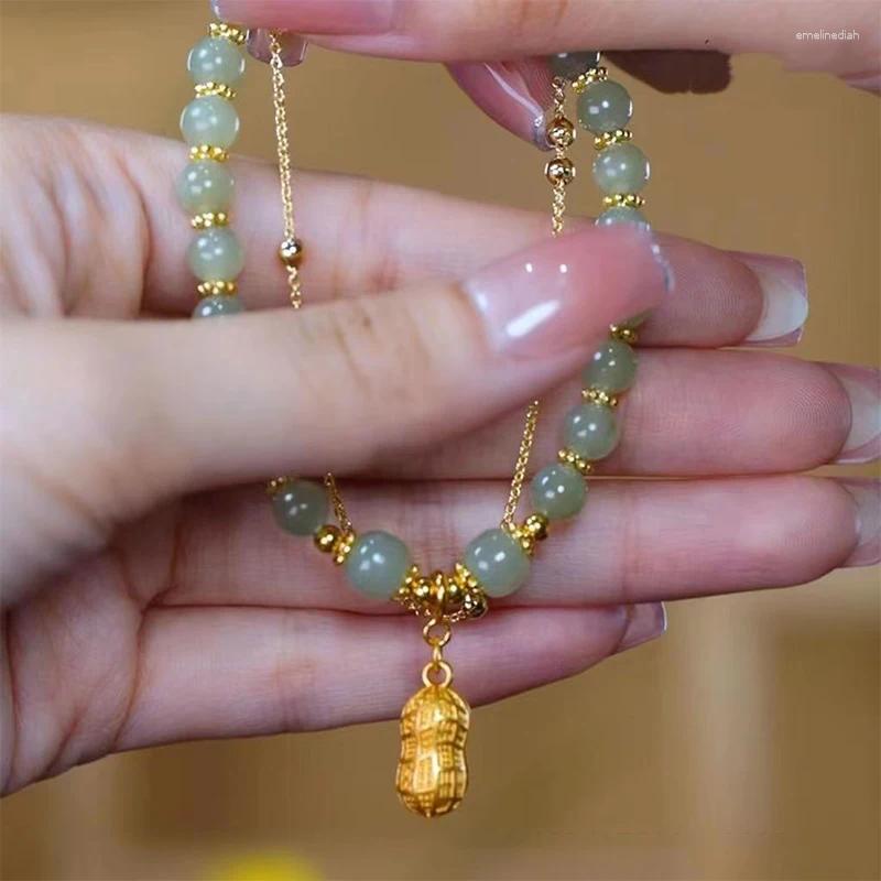 High end bracelet, double layered exquisite women's imitation jade bead bracelet, jewelry girl's birthday wedding gift