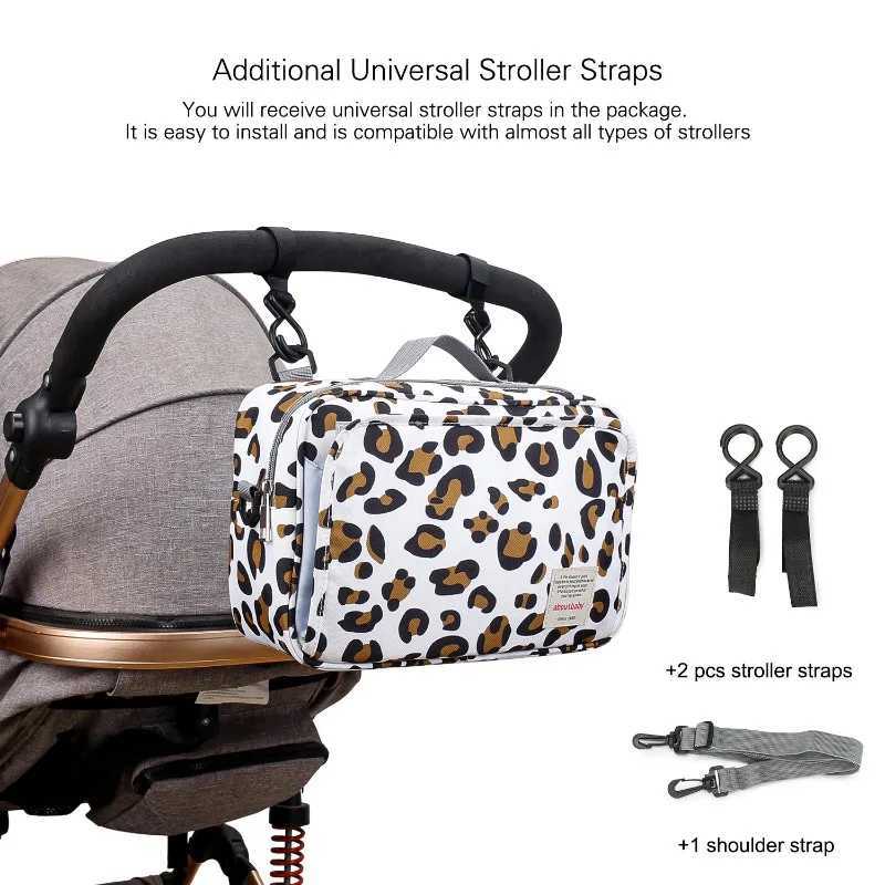 2024 Mommy with Baby Outdoor Travel New Waterproof Printed Cart Bag Storage Hanging Bag Diaper Bag Mommy BagC250326