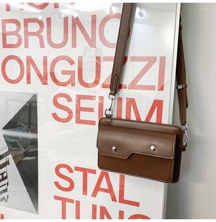 Bag Japanese Style Flap Crossbody Men's Instagram Brand Simple Personalized Casual Small Square Design Sense Couple's Shoulder a6d6