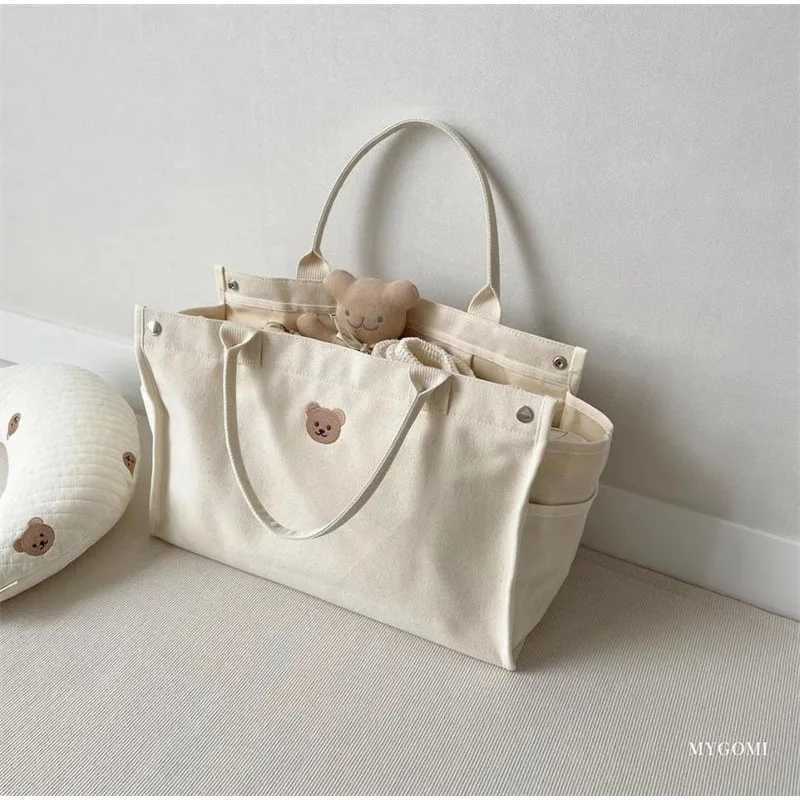 Canvas Mommy Bag Baby Nappy Bags for Newborn Diaper Organizer Pouch Babies Accessories Stroller Tote Bag Mom HandbagsC250326