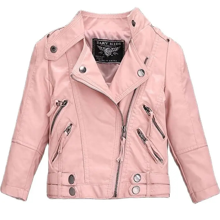 Childrens Outerwear Girl Jacket Spring Autumn Winter PU Leather Boys Coat Collar Overwear Clothes 10-11-12-13-14 Years 241022