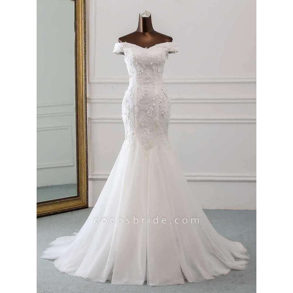 Poemssongs New Style Beautiful Three-Dimensional Wer Lace Wedding Vestido Noiva Mermaid Dress Robe De Mariee Bc19661 0213