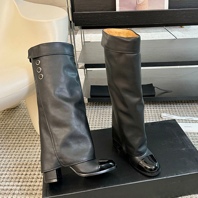 designer boots Shark High Boot New Chunky Pant Designer Women Long Autumn Winter Heel Fashion Western Knight Slip On Boots Over The Knee