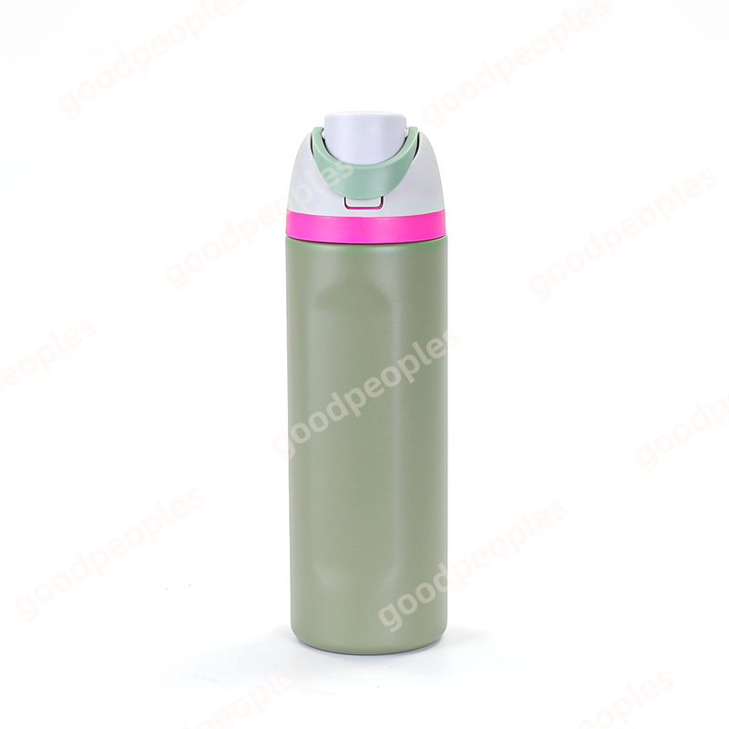 OWALA Large Capacity Double Drinking Straw Sports Water Bottle 304 Stainless Steel Insulated Cup Portable Handheld Bicycle Cup