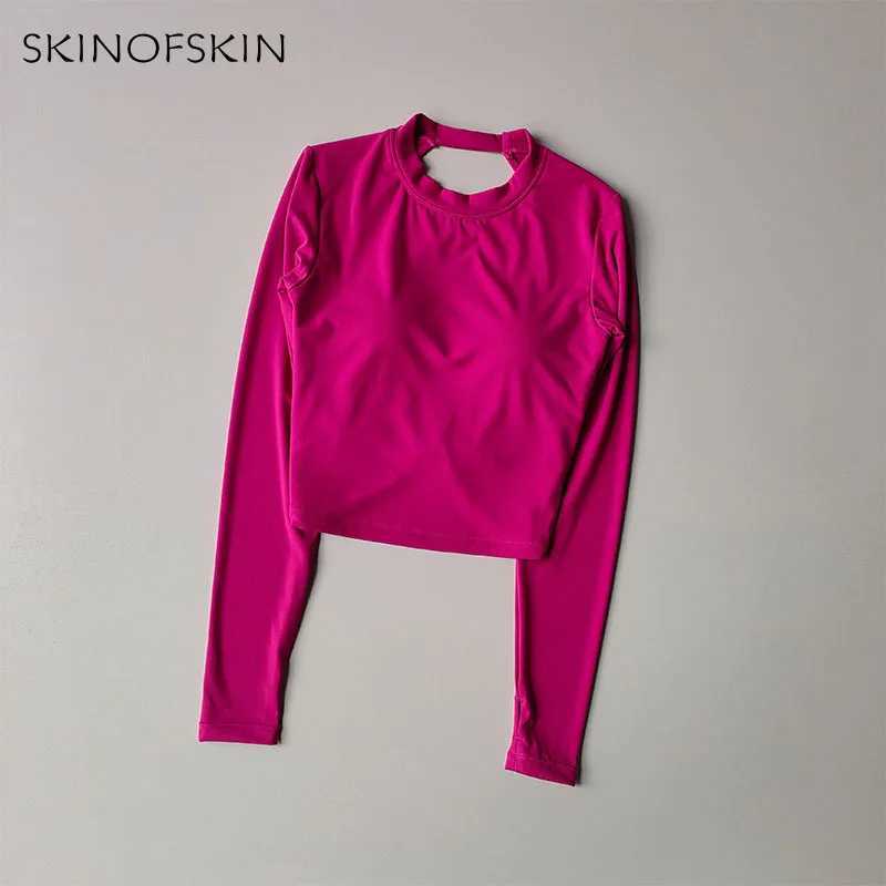 Sexy Back Sports Top Autumn/Winter New Large Back No Back Yoga Set Sexy Girl Long Sleeve Fitness T-shirt W250326