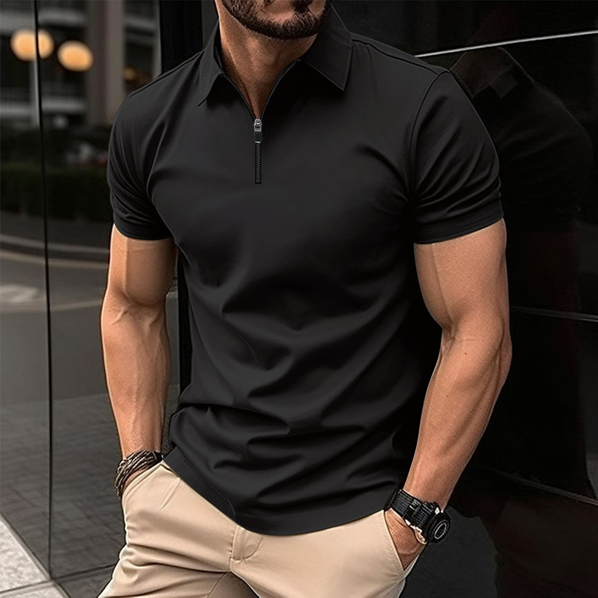 cotton tshirt for men High Quality Oversize Short Sleeve Tees t shirt Men's Polo Shirts Breathable Short Sleeve Business Tennis Golf Shirt for Bu