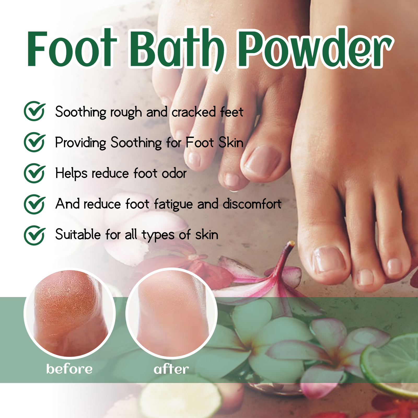 US Stock Deep Cleaning EELHOE Aromatherapy Foot Bath Salts Soothes Tired Feet & Promotes Healthy Circulation