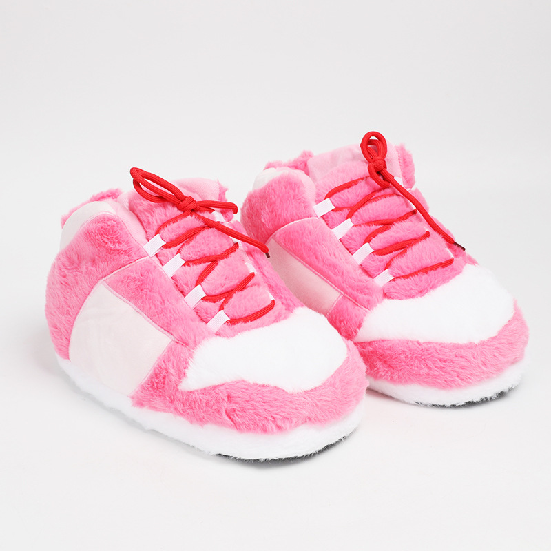 Teenage Winter Slippers for Indoor Use - Fluffy Cotton Slippers for Home Free Shipping Black Red Style Sweetpink Home Shoes
