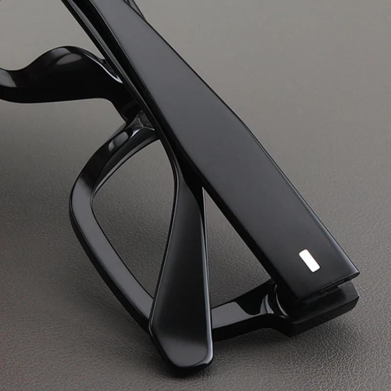 Mens high-quality optical glasses frame square acetate retro thick edge matte black fashionable women Myopia prescription glasses 241021