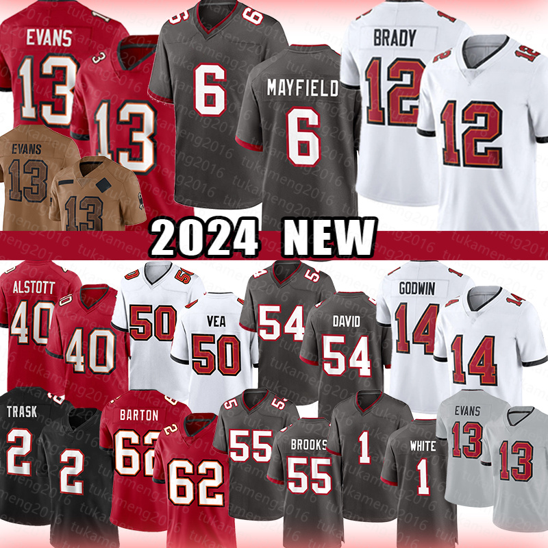 Baker Mayfield Mike Evans Football Jerseys Tom Brady Mike Alstott Vita Vea Antoine Winfield Jr. Lavonte David Chris Godwin Kyle Trask BartonDerrick Brooks