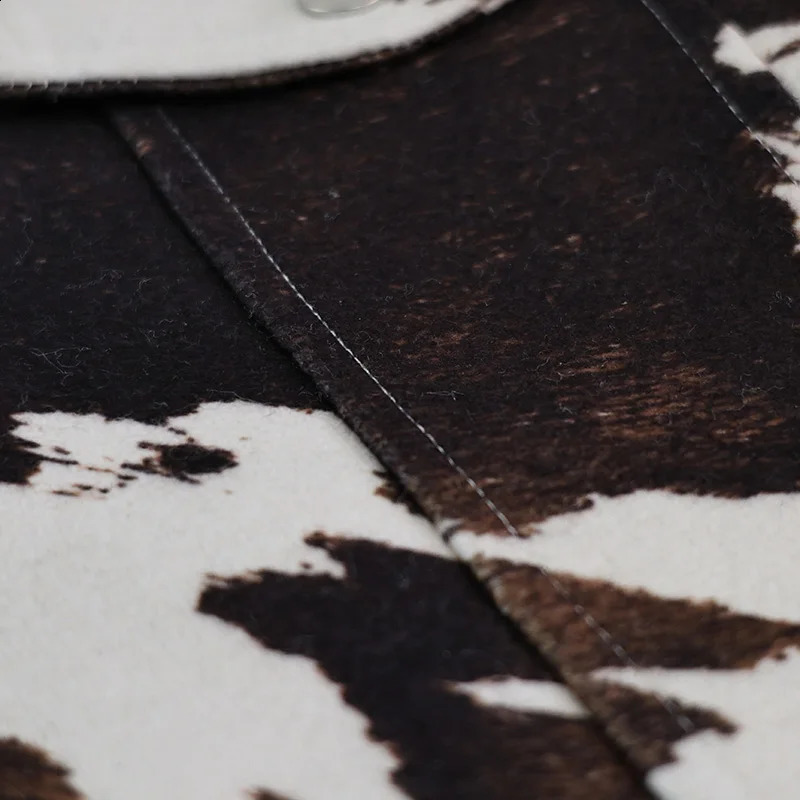 Fashionable printed womens jacket single chest niche jacket fashionable lapel autumn and winter casual womens jacket 241021