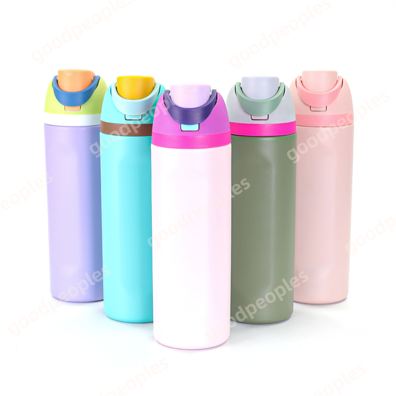 OWALA Large Capacity Double Drinking Straw Sports Water Bottle 304 Stainless Steel Insulated Cup Portable Handheld Bicycle Cup