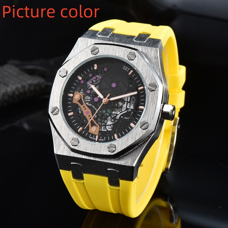 Aude WristWatches for 2024 New mens Watches Three stitches Quartz Watch Top Luxury Brand Rubber And leather Belt men accessories Round shape Fashion designer Clock