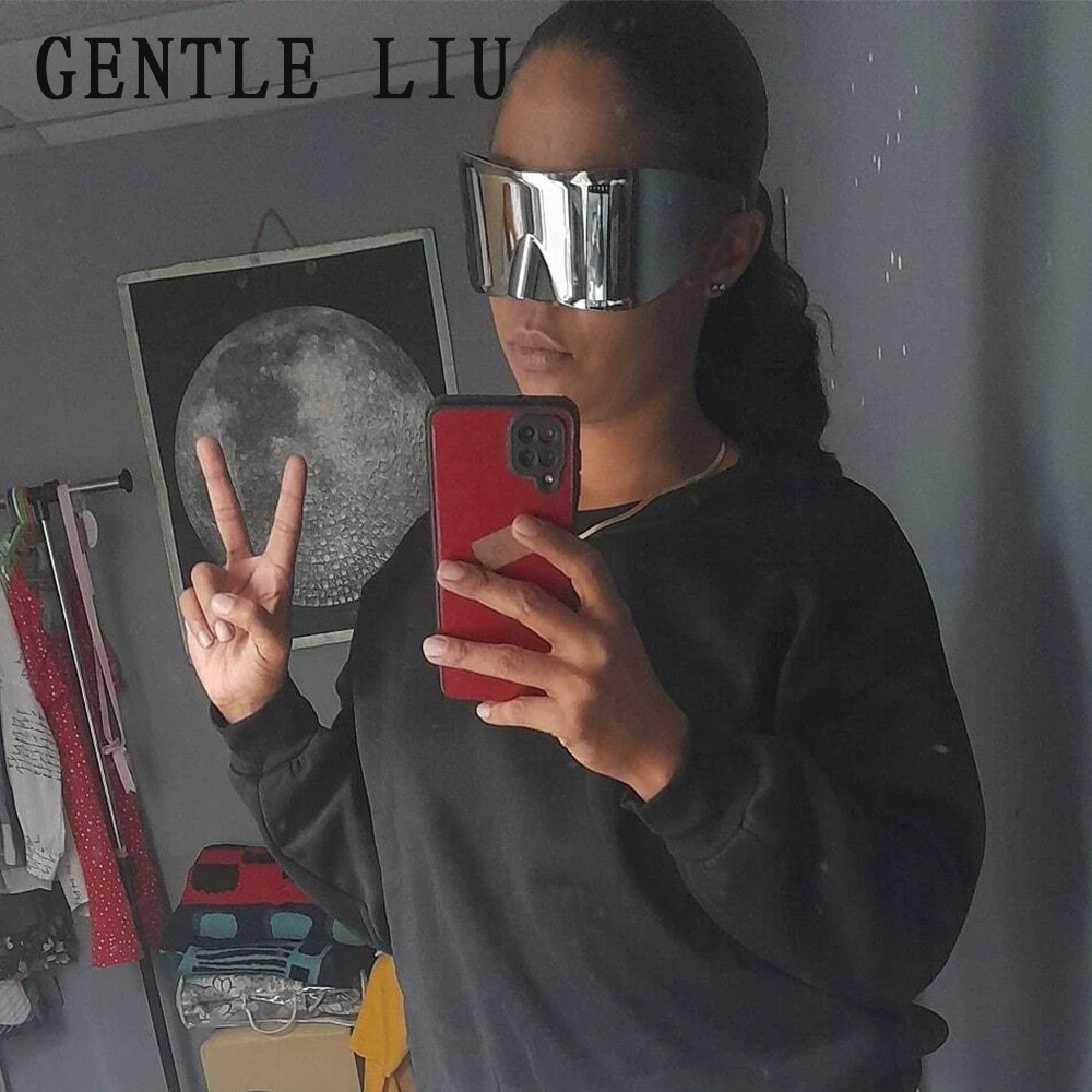 Y2k vintage oversized sunglasses mask womens punk goggles sports sunglasses womens 2000 er goggles 241022