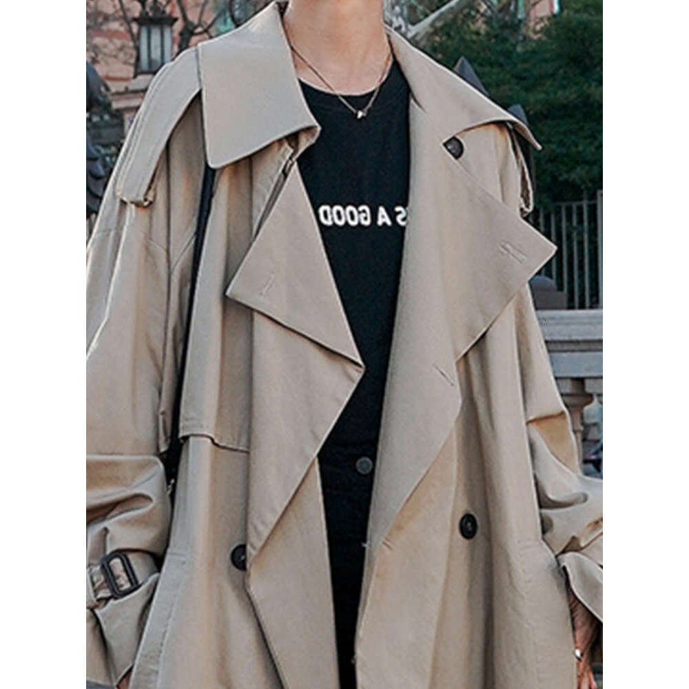 Lautaro Spring Autumn Extra Long Wy Oversized Casual Trench Coat For Women Belt Double Breasted Loose Korean Fashion 2022