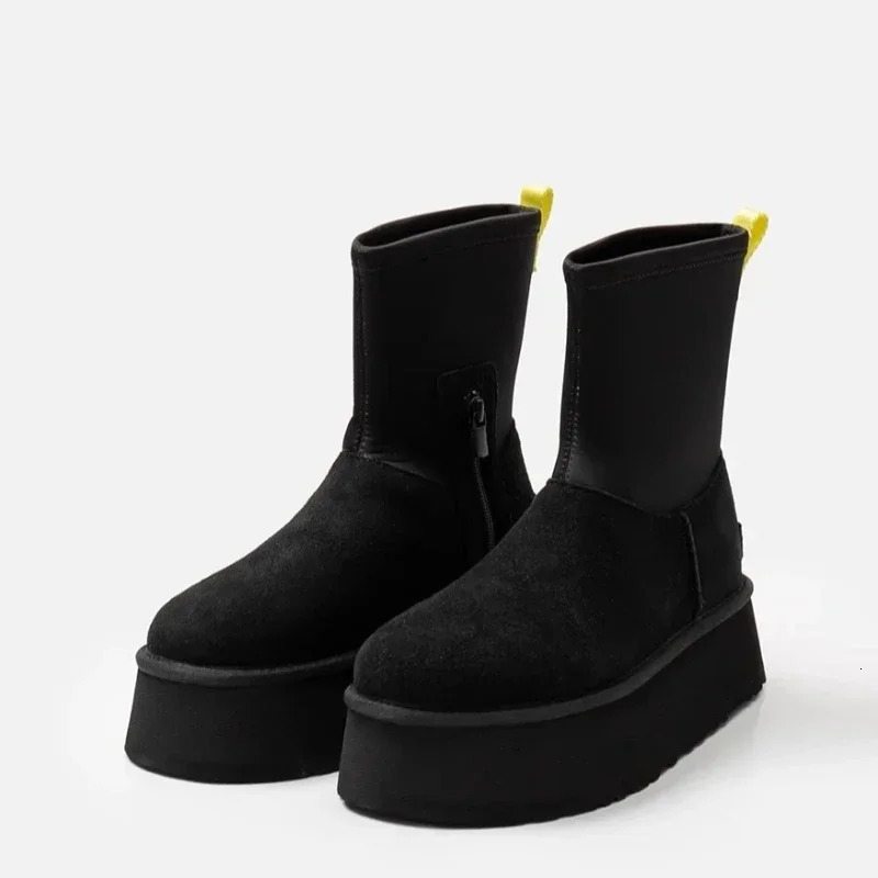 Fashion Round Toe Snow Winter Simple Solid Color Outdoor Banquet Womens Boots Large Size atos 241022 8826