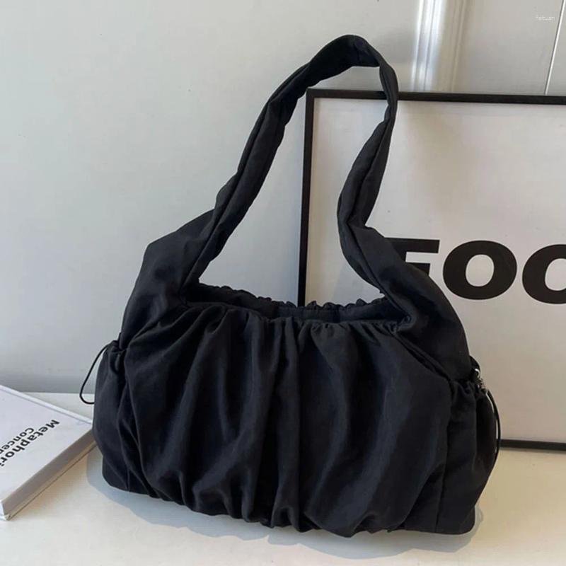2025 NEW Drawstring Women Soft Armpit Bag Large Capacity Cloud Pleated Shoulder Chic Hobo Solid Color Multi-pockets For Outdoor Travel zhanyishengli