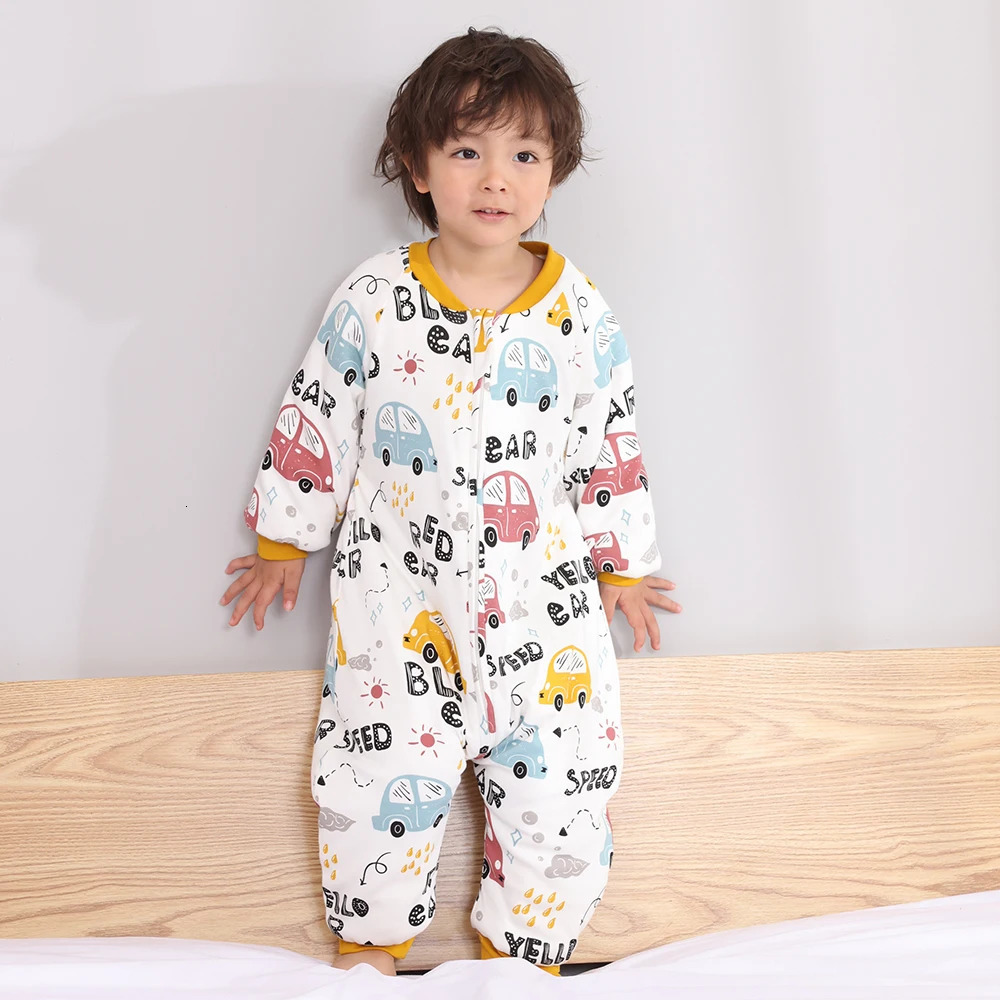 Baby Sleeping Bag Cute Flower Printed Childrens Pajamas Sleepwear 2.5Tog Thick Winter Warm Sleeping Bag 1-4 Years 241022bj