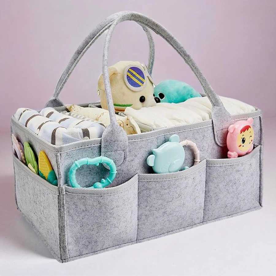 1Pc Diaper Organizer-Baby Felt Diaper Bag-Foldable Mommy Bag-Mother Baby Storage Bag-Neutral Baby Products For NewbornsC250326