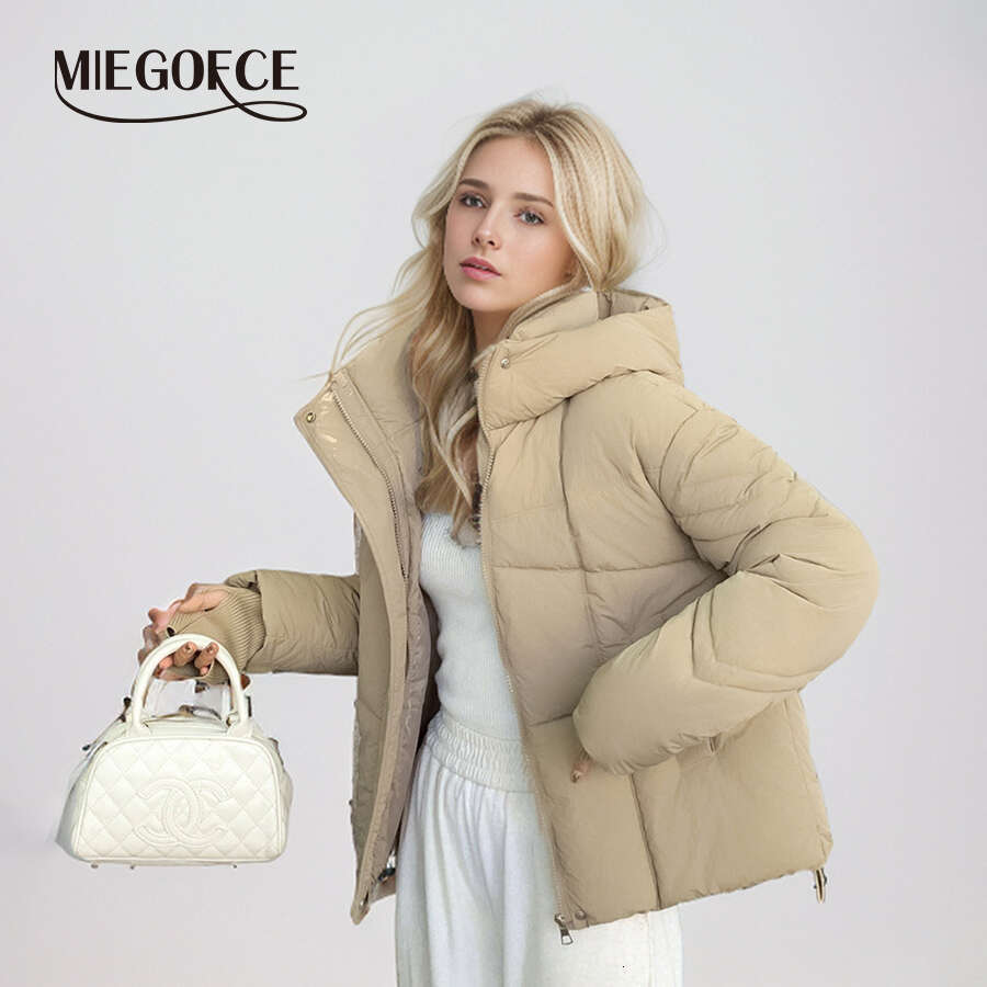 MIEGOFCE Women's 2024 Winter New Short Cotton Parka High-End Loose Hooded Pocketcoat College Style Jacket High Quality Mz-24585